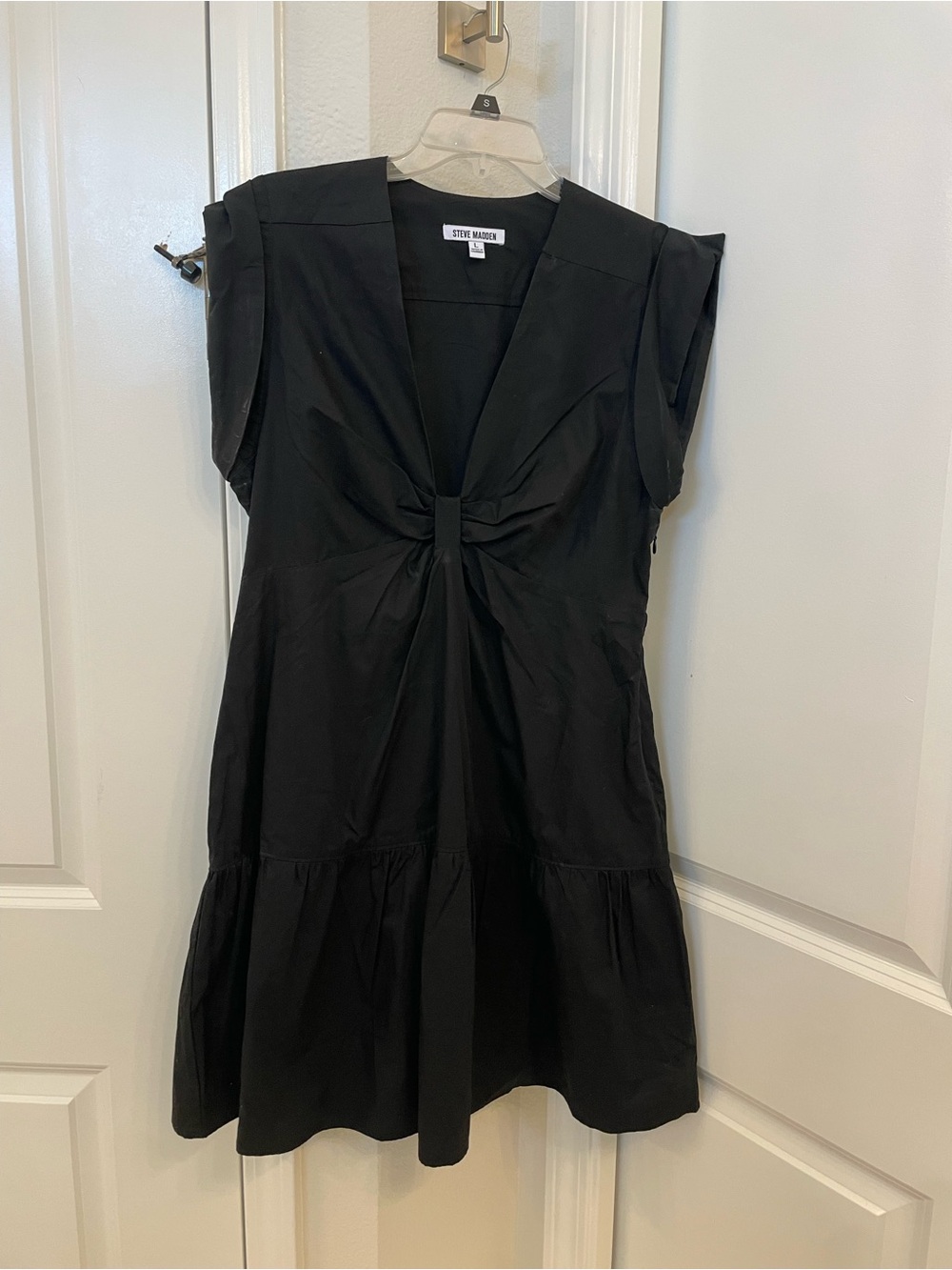 Steve Madden Black Knot-Detail Mini Dress